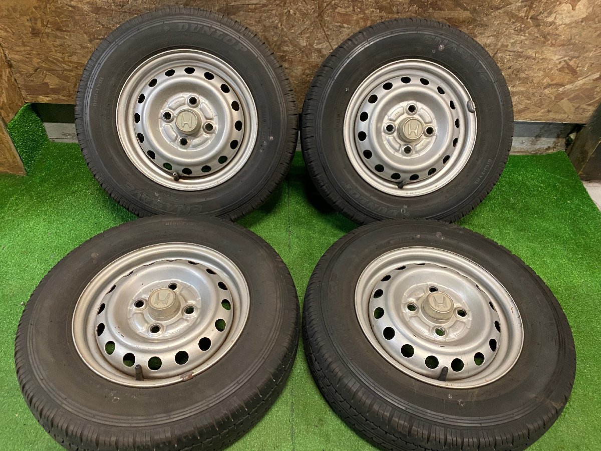 ホンダ 純正 スチール 12インチ 3.5J PCD100 4H 夏タイヤ 145R12 8P.R. LT タイヤホイール 4本セット アクティ バモス 等