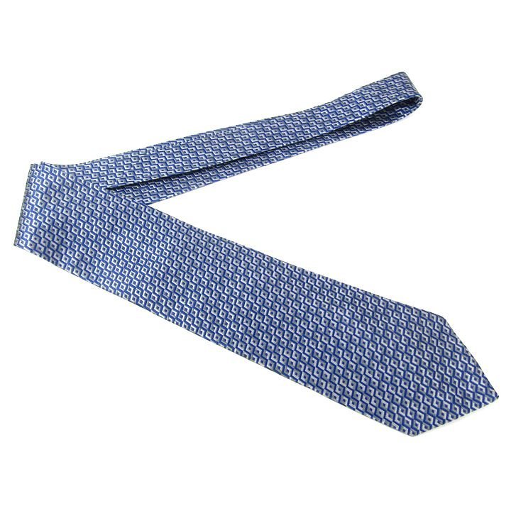 シャルベ ネクタイ 総柄 格子柄 高級 シルク メンズ ブルー Charvet