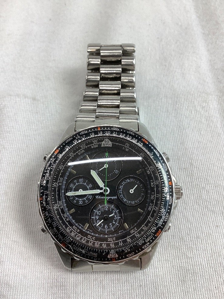 SEIKO 腕時計 90's オールド スカイプロフェッショナル クロノグラフ 7T34-6A20 動作未確認 ACBF ジャンク品