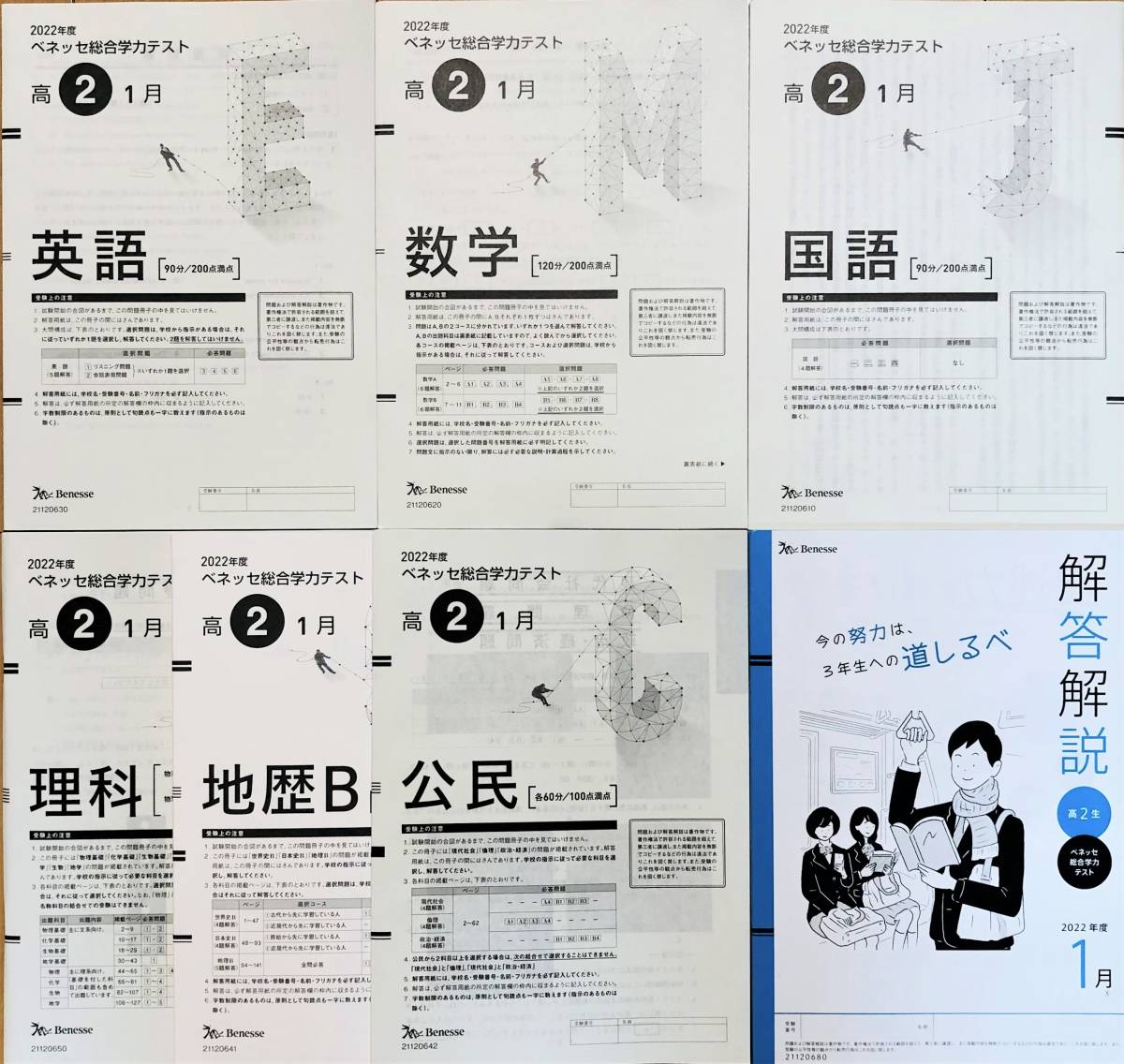 ベネッセ総合学力テスト 高1 2019年度 1月 (2020年1月実施) 英語・数学