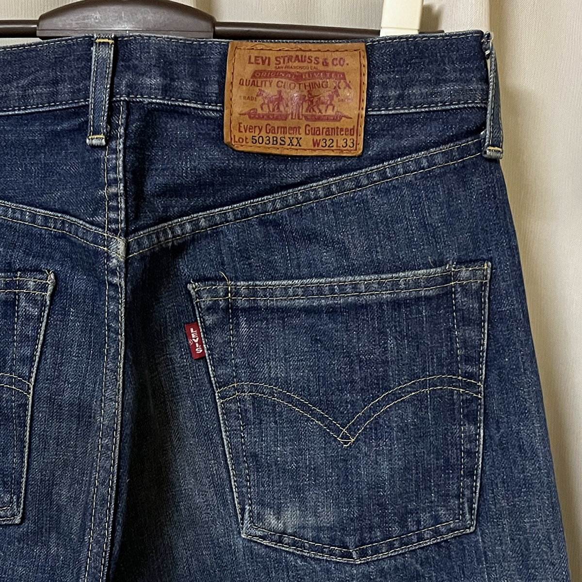 W32 90s日本製 LEVIS リーバイス 503BSXX 天然藍染め デニムパンツ L33 