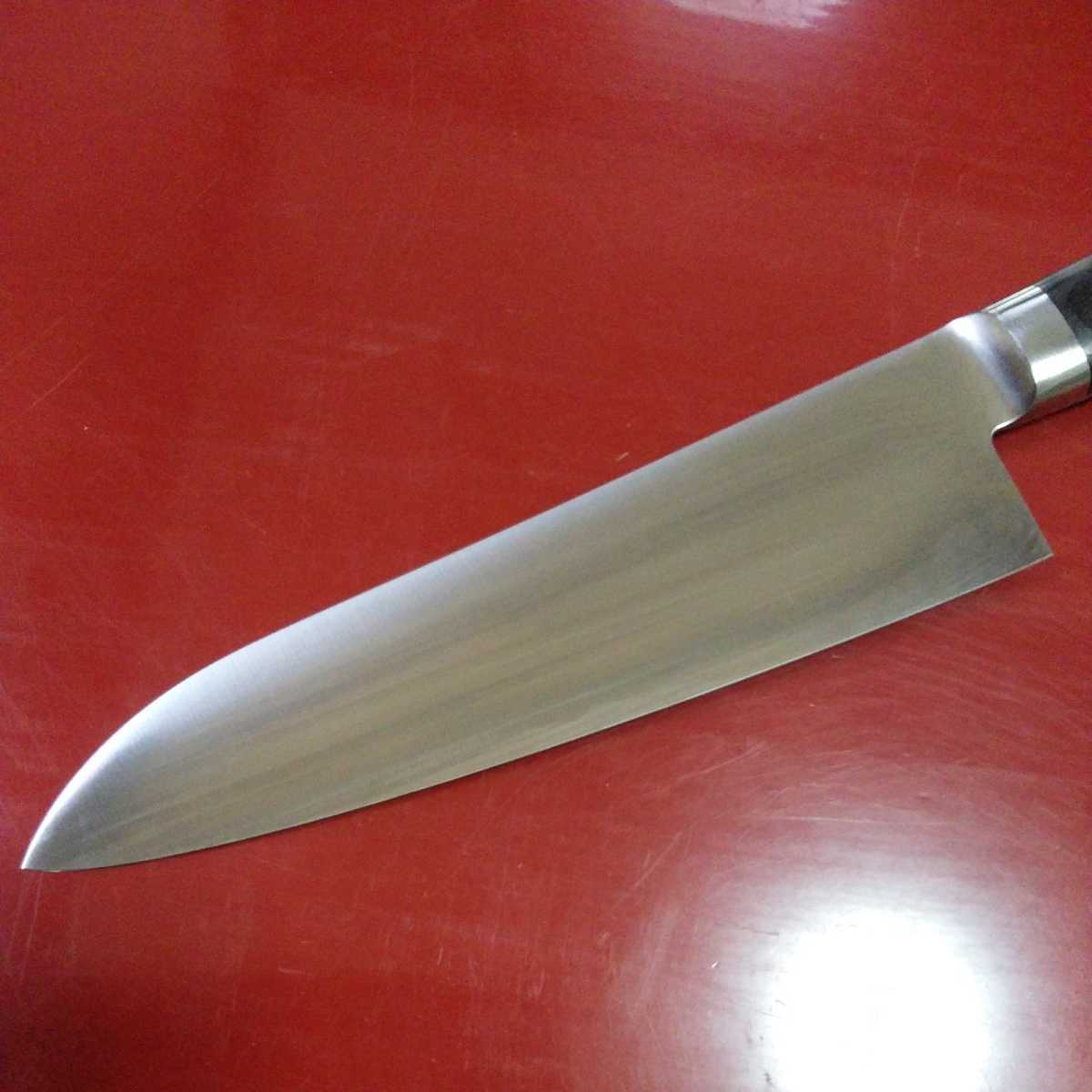 城山刃物製作所(新製品)三徳牛刀 MV-10C ツバ付き 合板柄 城山ネーム
