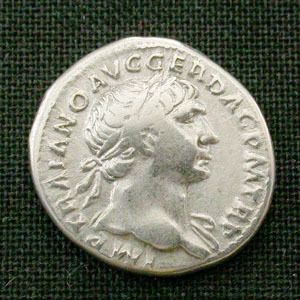OC古代ローマ トラヤヌス 銀貨デナリウス VF!! OC古代ローマ
