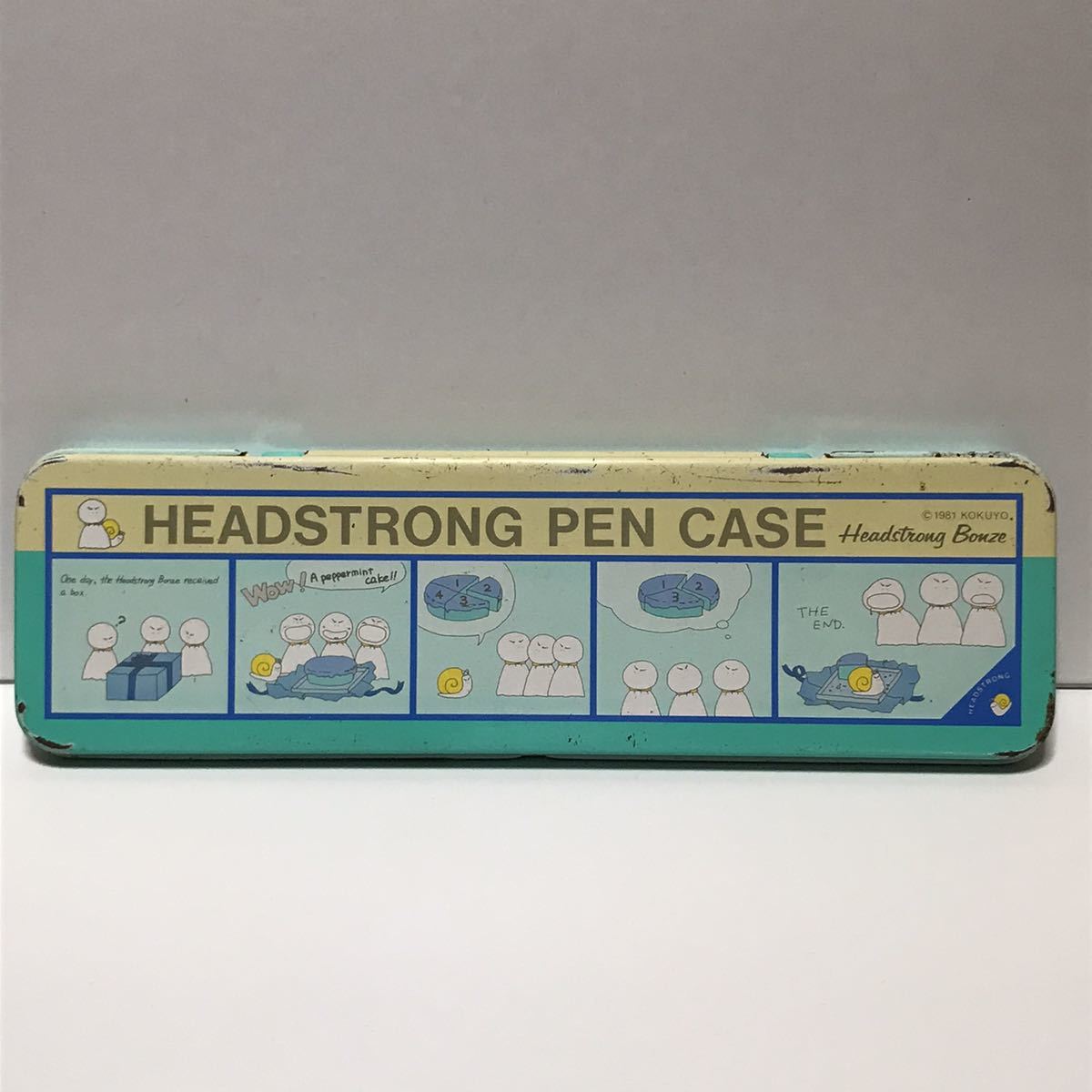使用感強 1981年 head strong bonze 缶ペンケース ヤングコクヨ 80年代