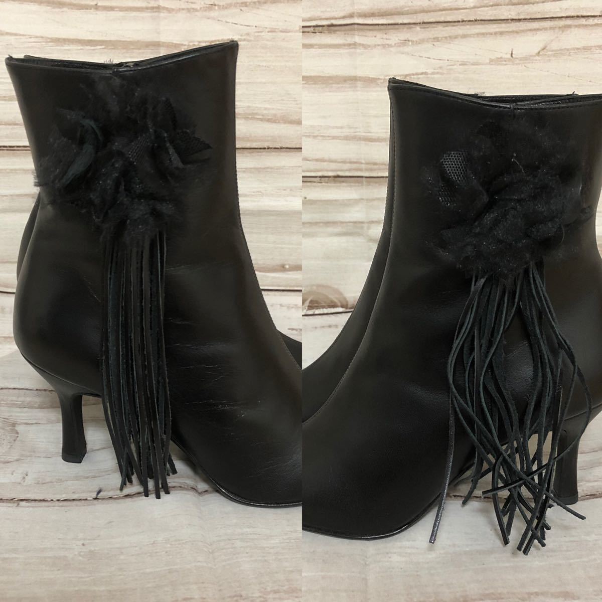 ダイアナ サイドジップ ショートブーツ レザー レザーブーツ 本革