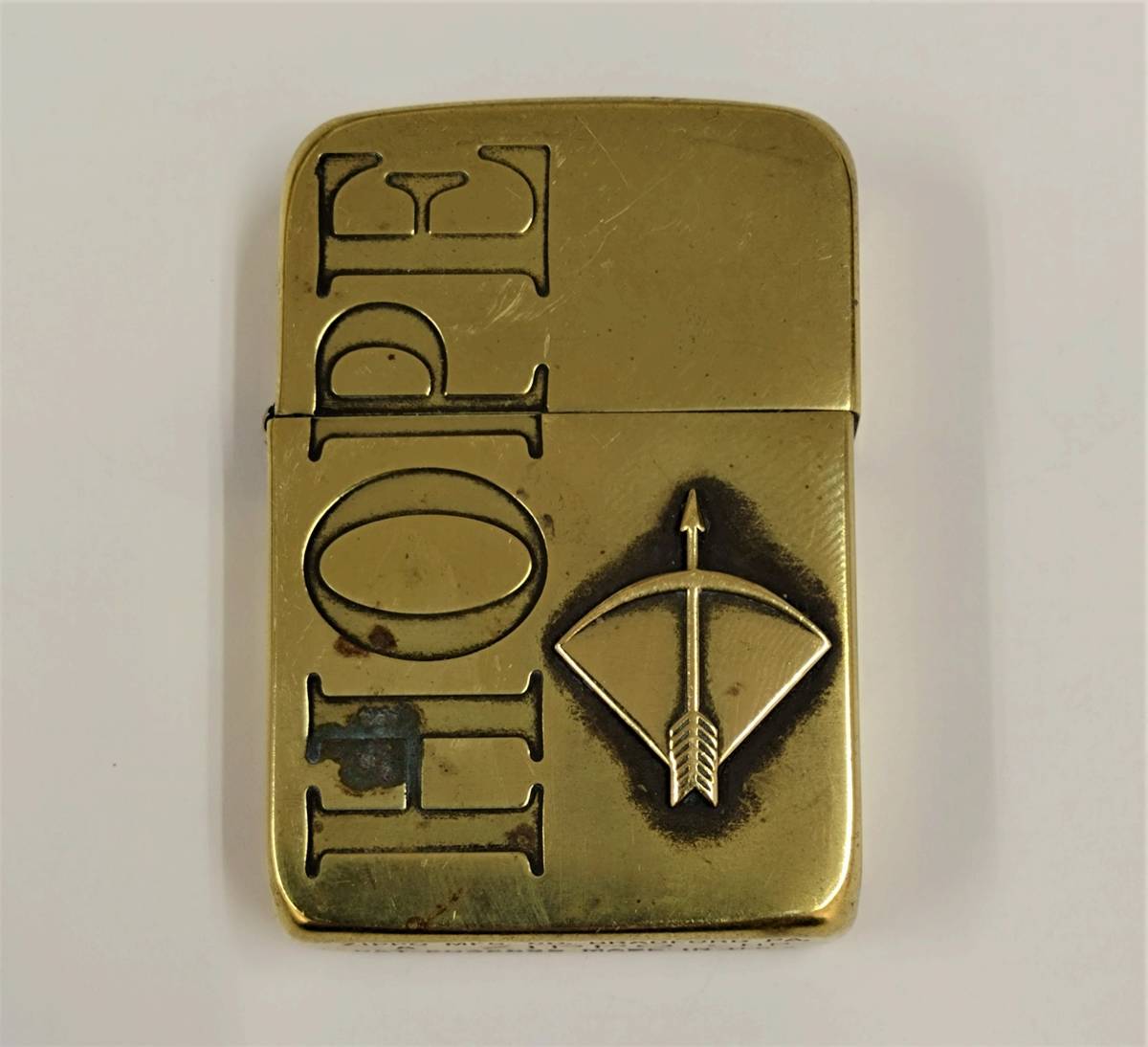 0 Replica Zippo Brass Gold Lighter HOPE Brushed Oil : Limited 