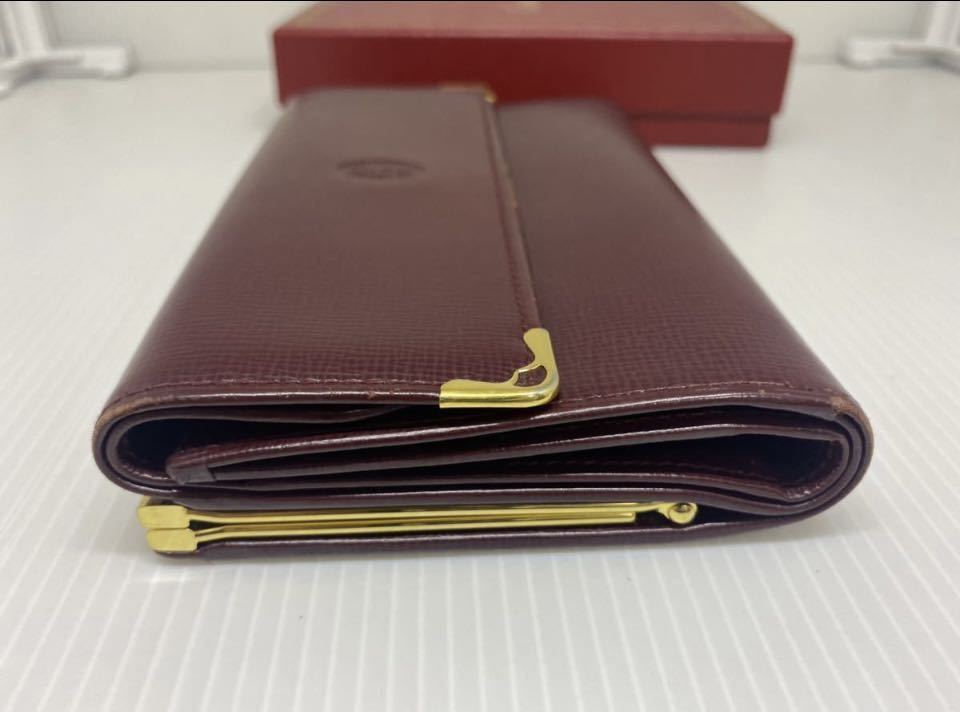 カルティエ マストライン Cartier ボルドー 長財布 二つ折り 財布 二 
