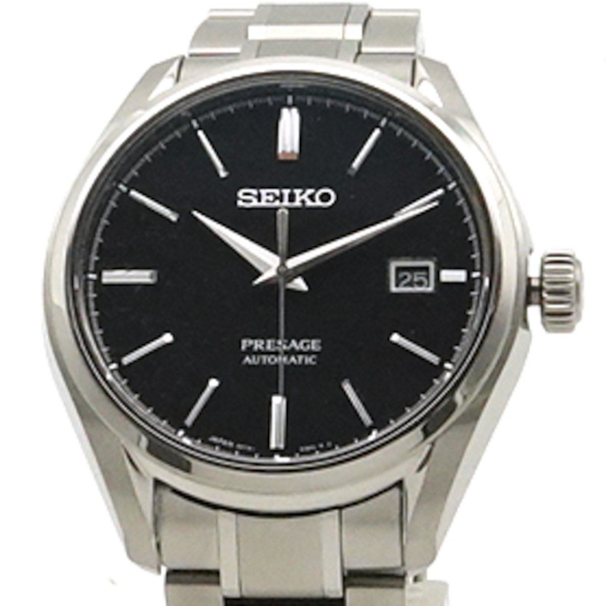*4252【１円開始】SEIKO セイコー PRESAGE プレザージュ 腕時計 SARX057 無反射ブラック文字盤 メカニカル メンズ シルバー_1