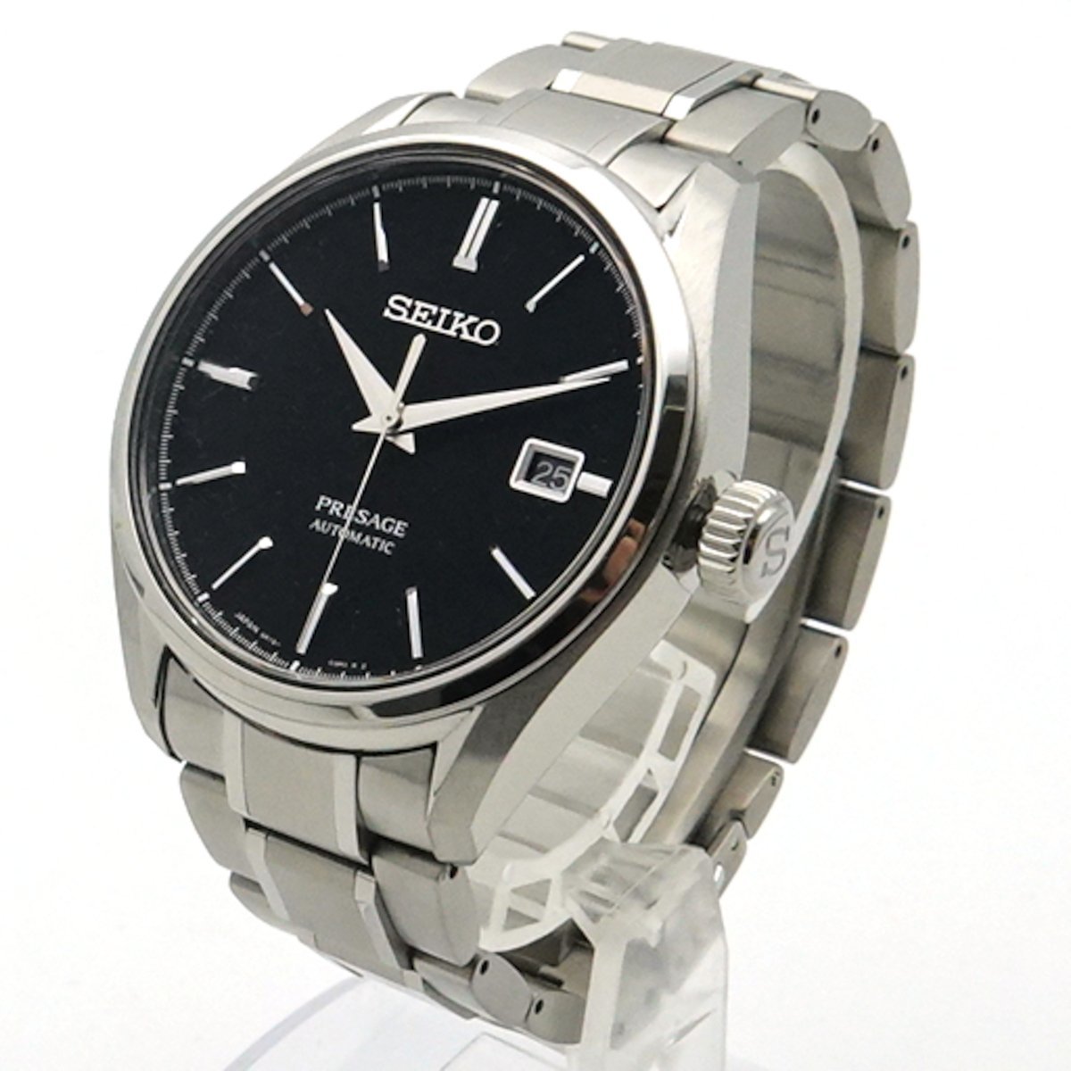 *4252【１円開始】SEIKO セイコー PRESAGE プレザージュ 腕時計 SARX057 無反射ブラック文字盤 メカニカル メンズ シルバー_3