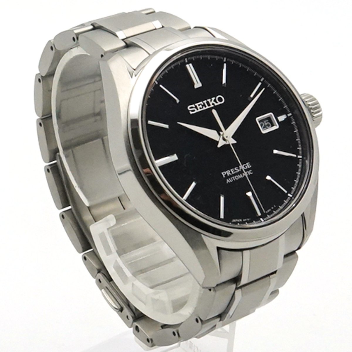 *4252【１円開始】SEIKO セイコー PRESAGE プレザージュ 腕時計 SARX057 無反射ブラック文字盤 メカニカル メンズ シルバー_4
