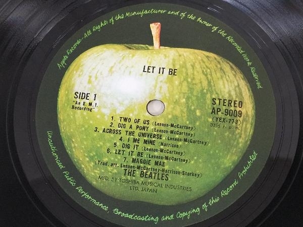 LP】THE BEATLES ザ・ビートルズ LET IT BE AP-9009 THE 【公式通販】