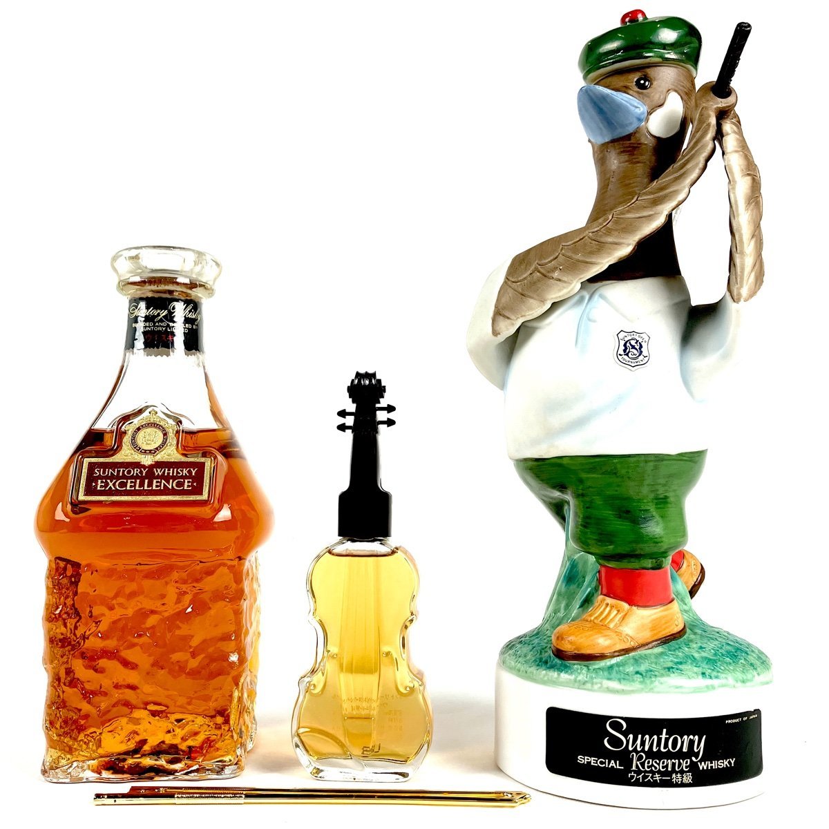 SALE，100%新品 東京都内限定発送 3本 サントリー SUNTORY エクセレンス ローヤル バイオリン型 リザーブ 記念ボトル 国産 ウイスキー セット 古酒(ウイスキー)｜売買されたオークション情報、yahooの商品情報 その他