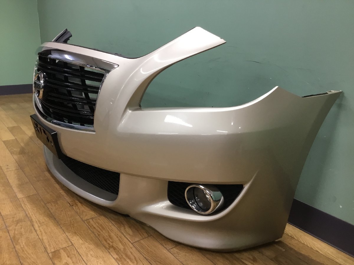 フーガ Y51 前期 フロントアンダースポイラー エアロパーツ Y51 タイプS フーガ 前期型 フロントアンダースポイラー サイドステップ リアマッドディフューザー 3点キット エアロパーツ 1円スタート！ 日産 Y51  フーガ 前期 タイプS 純正 フロント バンパー