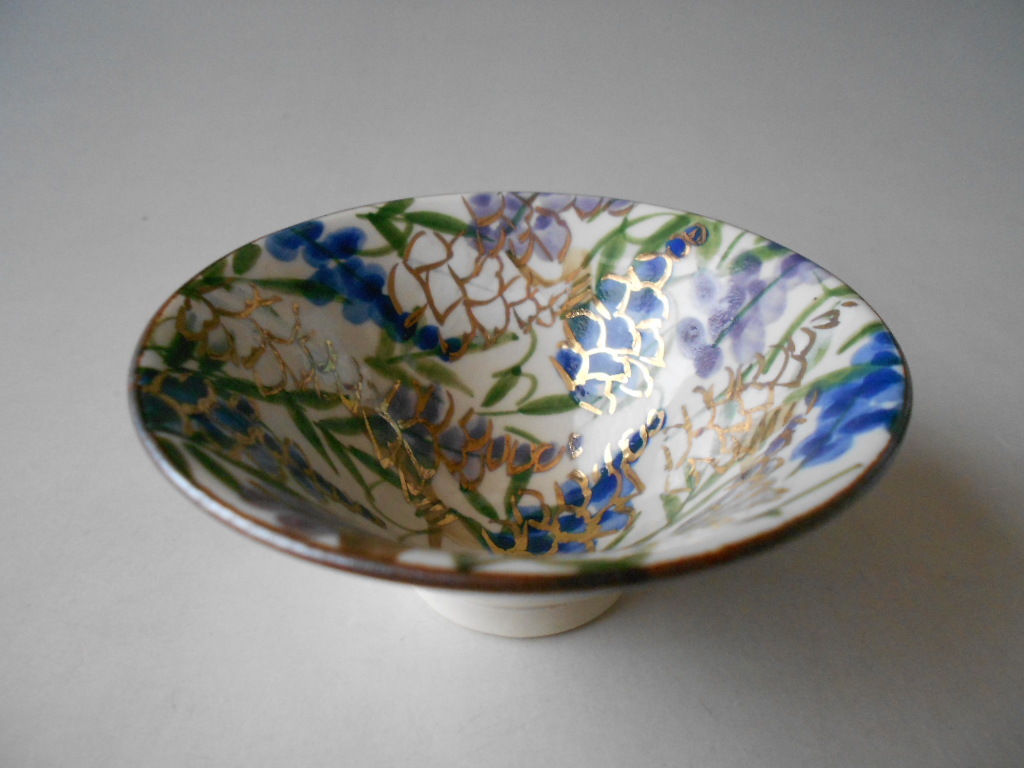 酒盃！ 森俊山 ☆花紀行 藤・盃☆ GSH395-4 新品 盃 杯 徳利 片口 京焼 ギフト