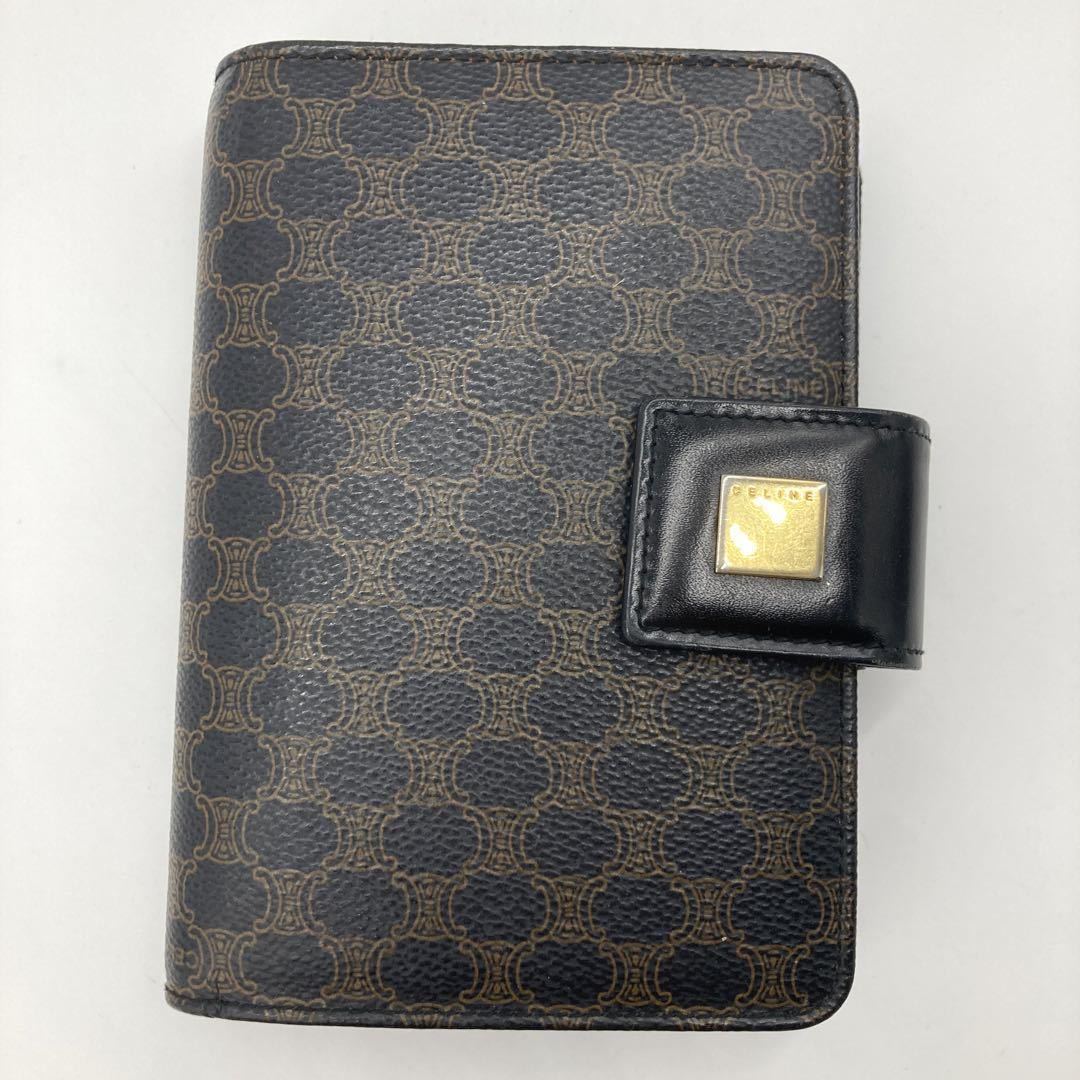 CELINE - CELINE セリーヌ 財布 マカダム 二つ折り財布 M08 ブラック