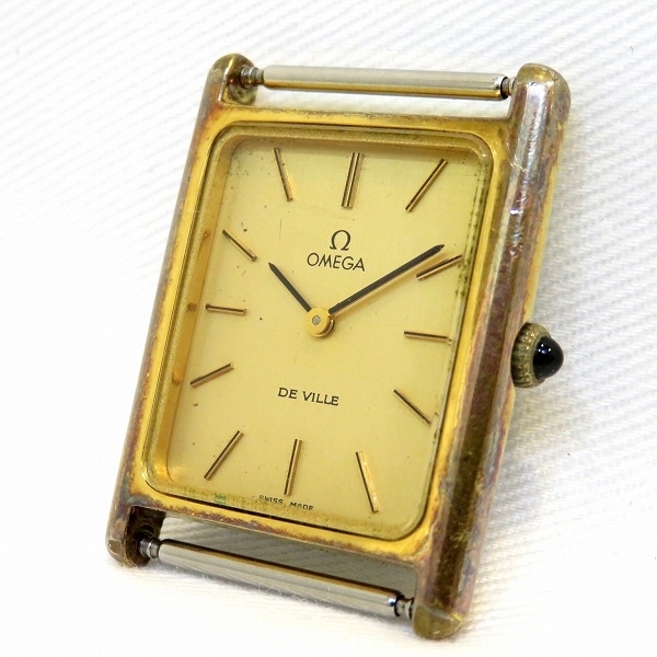 オメガ デビル 時計 腕時計 レディース 手巻き ゴールド文字盤☆0307