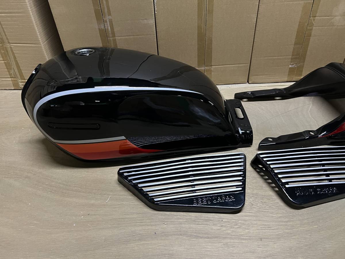 XJ400 外装セット 黒×赤ナナメ タンク アルフィン ハネテール 