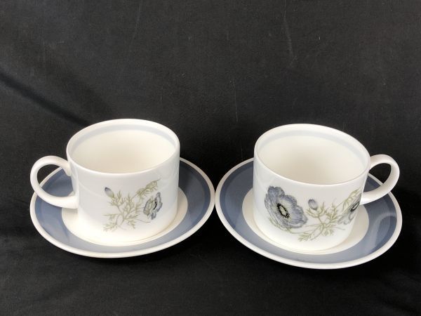0u1k33A056 WEDGWOOD GLEN MIST カップ＆ソーサー 2客 セット ウェッジ