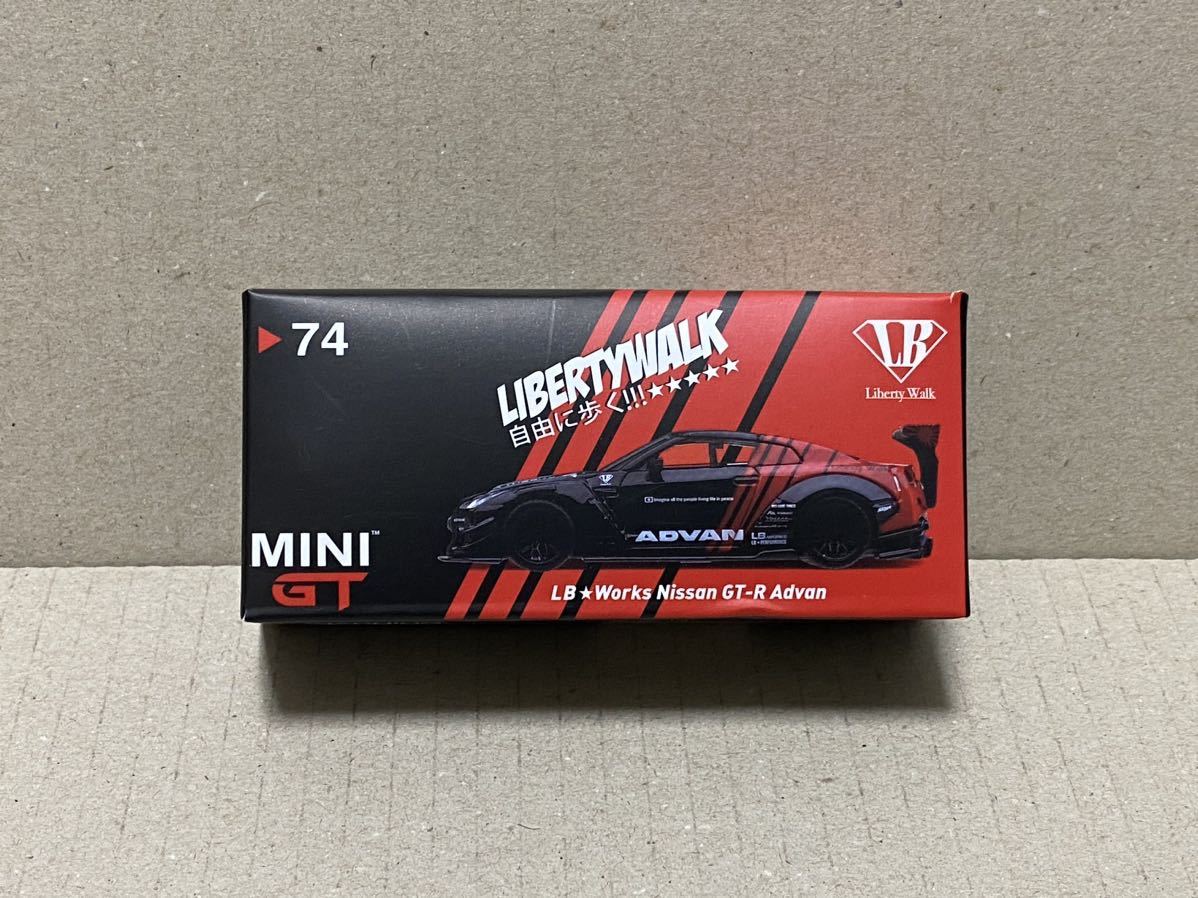 開封済み mini gt 1/64 LB WORKS NISSAN GT-R ADVAN アドバン 