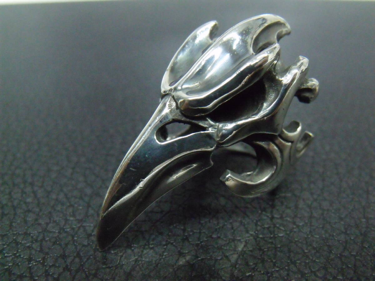 【クレイジーピッグ 】CRAZY PIG 英国製 シルバー925 EVIL BIRD SKULL RING イーヴル・バードスカル リング 重量50g sterling silver 