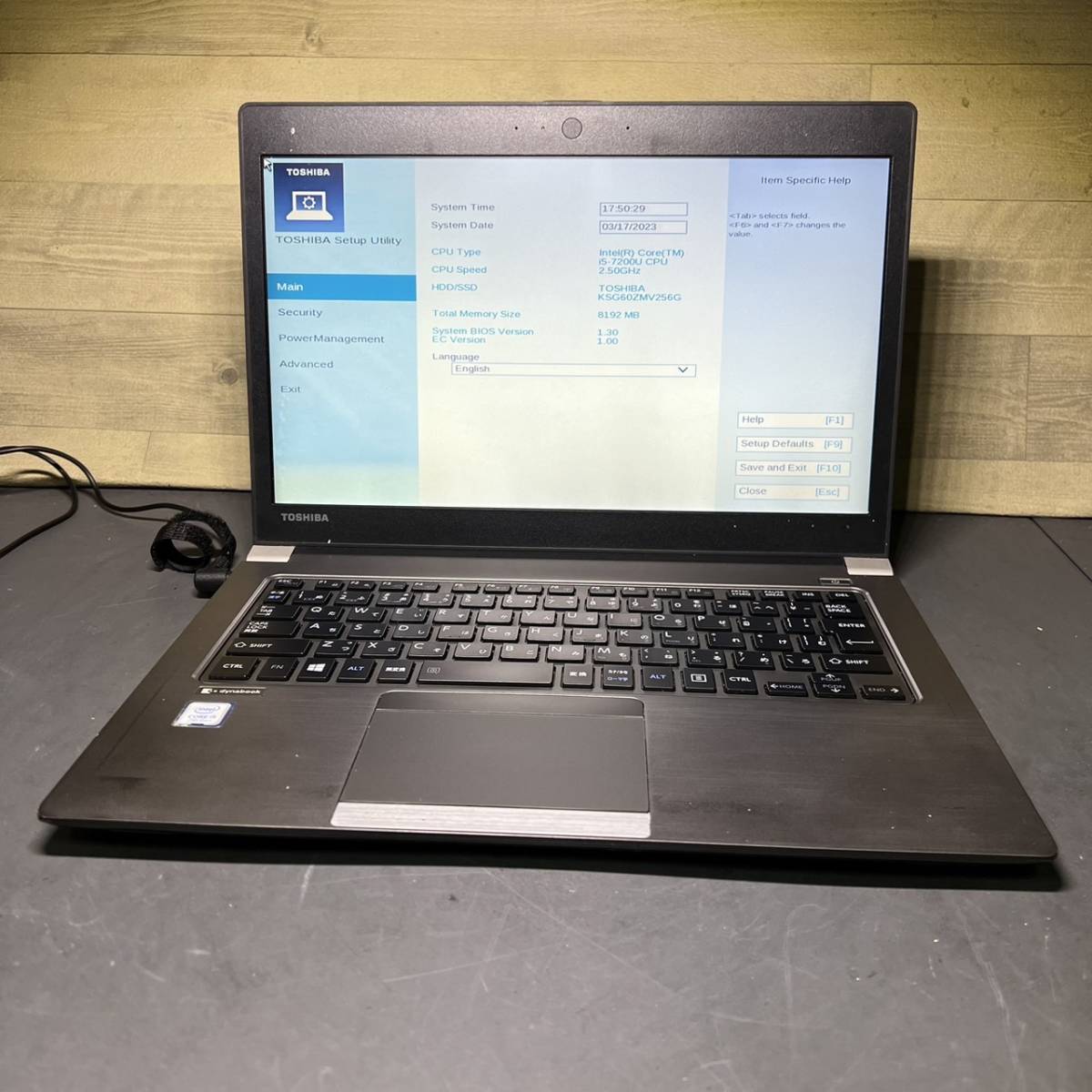 J0168) TOSHIBA Dynabook R63/J Core i5 7200 MEM8GB SSD256GB BIOS