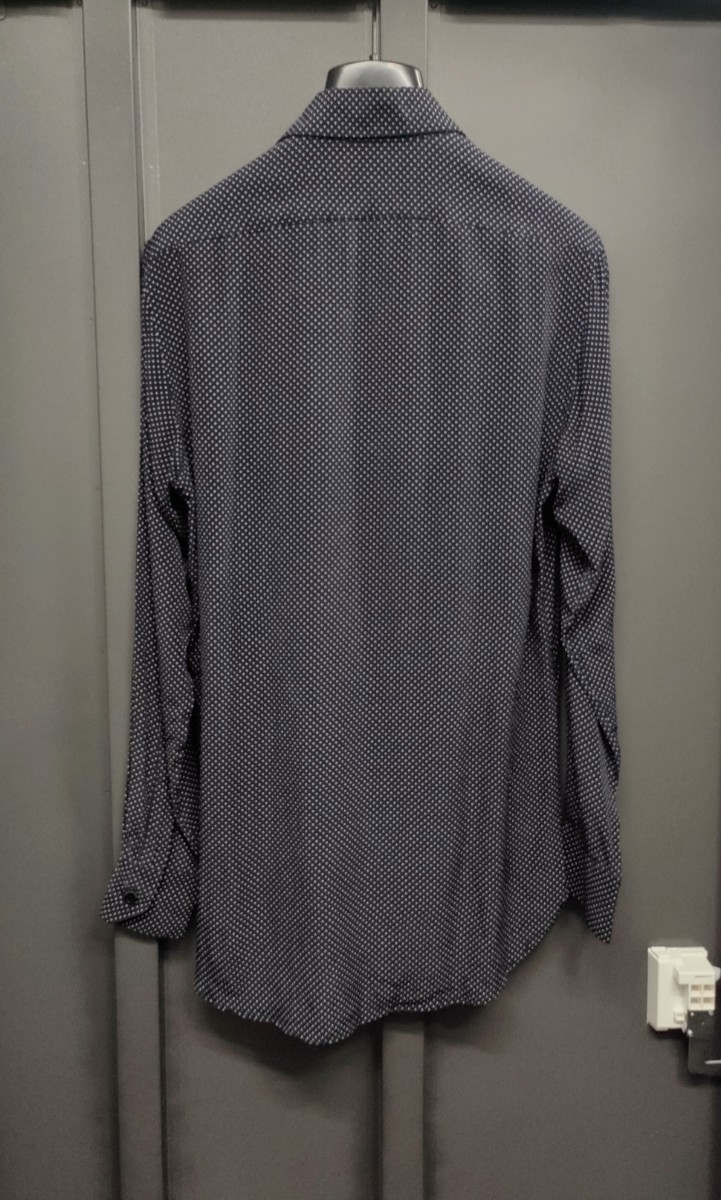 2014SS SAINT LAURENT PARISマイクロドットシルクシャツ／サンローラン