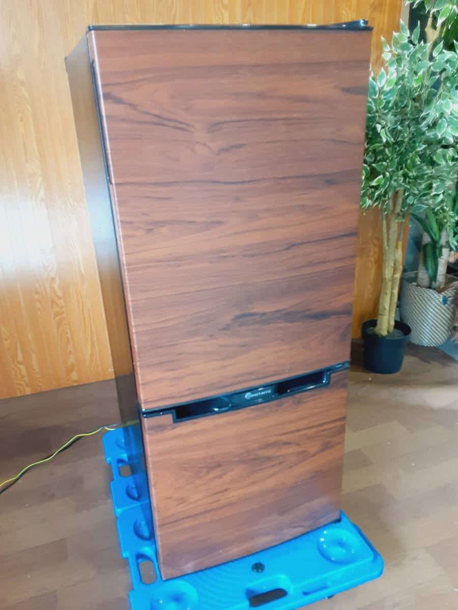 6033-06★TOHOTAIYO 2ドア冷凍冷蔵庫 117L SW-2117FTR-D 2021年製 木目調 ブラウン★