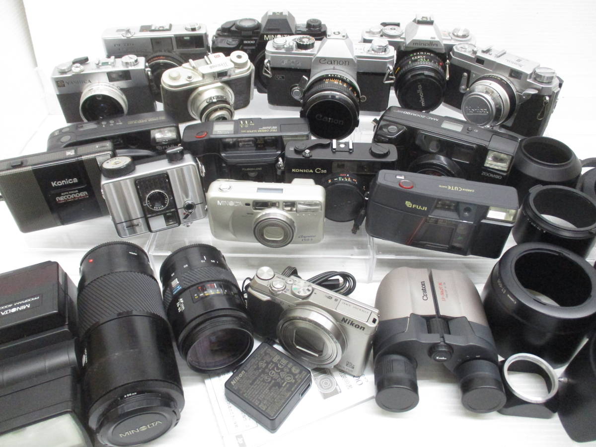 【ジャンク品】カメラレンズ 6点セット（ニコン　キヤノン　ミノルタ）　まとめ売り 2212KK-004Canon キャノン/Nikon ニコン/MINOLTA ミノルタ 等 フィルム