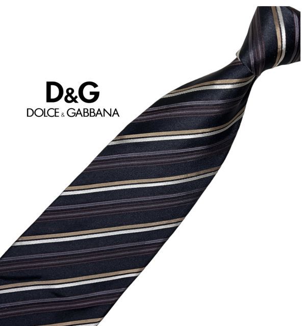 DOLCE&GABBANA ネクタイ ストライプ柄 ドルチェ&ガッバーナ レジメンタル USED 中古 t188