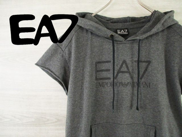 春物 M631y EA7●エンポリオアルマーニ＜デカロゴ・半袖・パーカー＞Mサイズ●Ricicli17