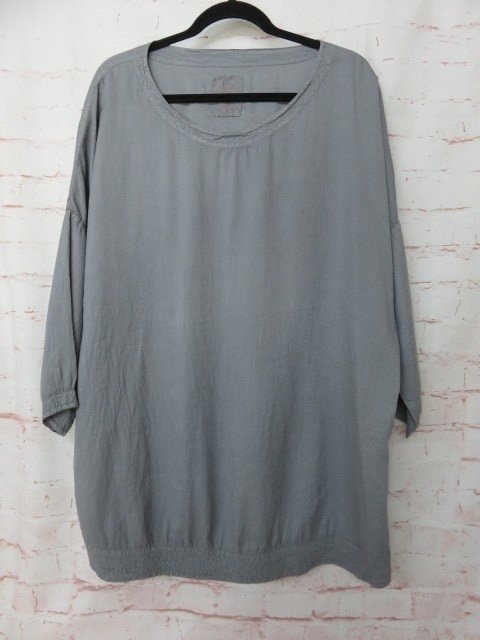 Chez VIDALENC シェウ゛ィダレンク カットソー 七分袖 クルーネック シルク サイズ表記なし グレー 991680041＃4
