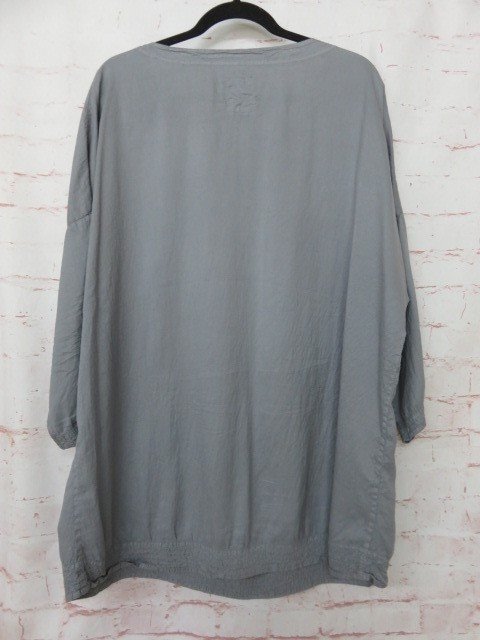 Chez VIDALENC シェウ゛ィダレンク カットソー 七分袖 クルーネック シルク サイズ表記なし グレー 991680041＃4