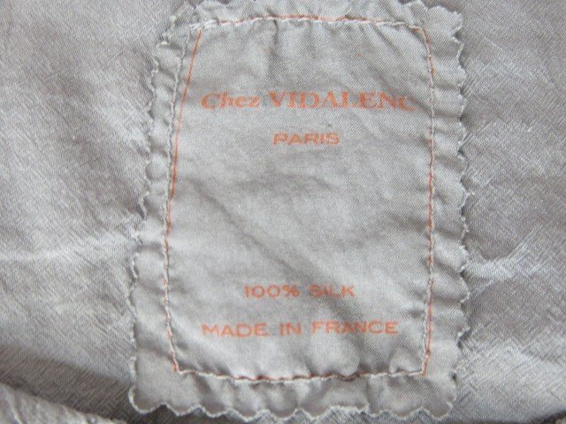 Chez VIDALENC シェウ゛ィダレンク カットソー 七分袖 クルーネック シルク サイズ表記なし グレー 991680041＃4