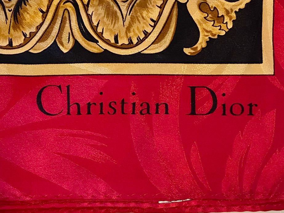 B3C153◇ クリスチャン ディオール Christian Dior 赤色 ロゴ 総柄