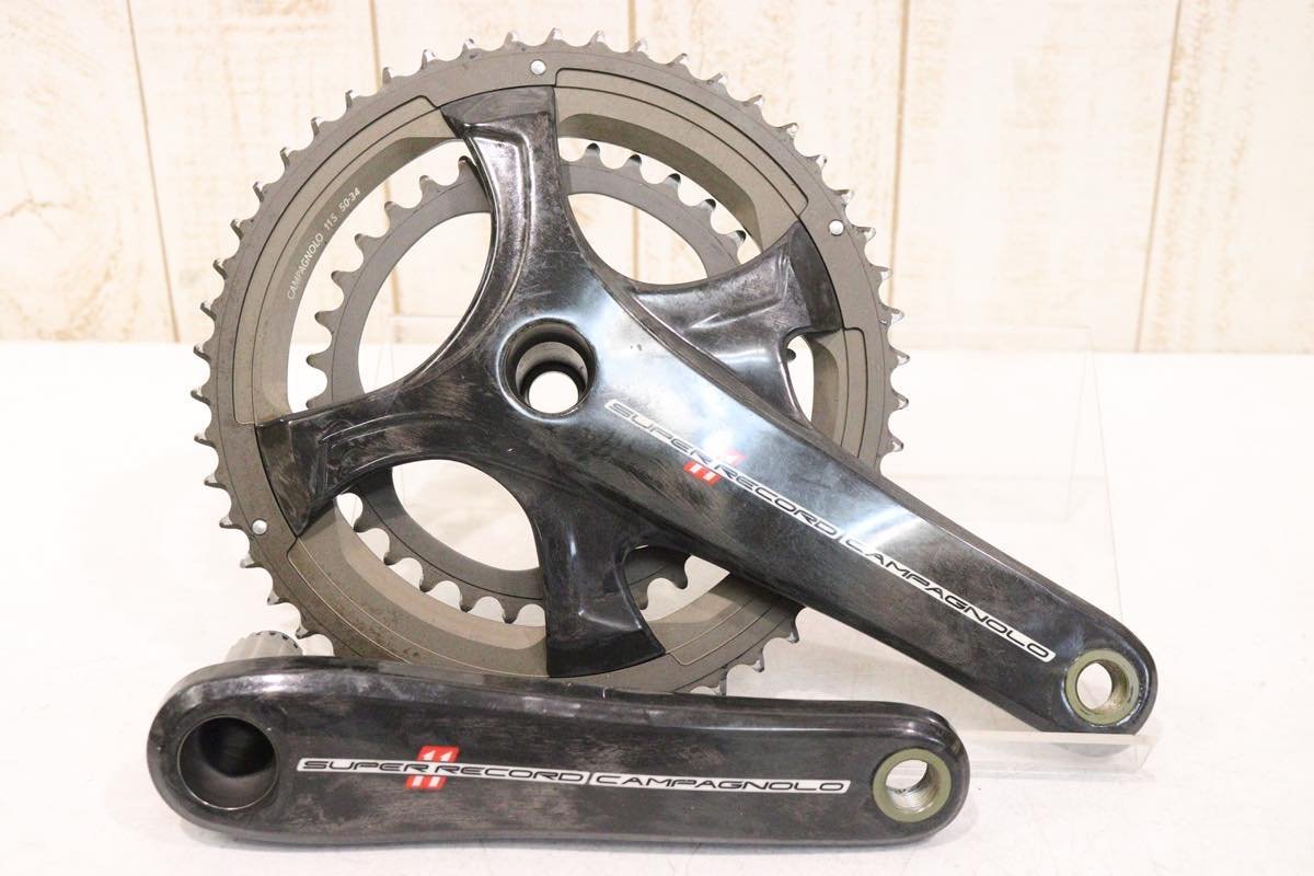 ★Campagnolo カンパニョーロ SUPERRECORD 172.5mm 50/34T 2x11s クランクセット BCD:110mm 4ARM 美品
