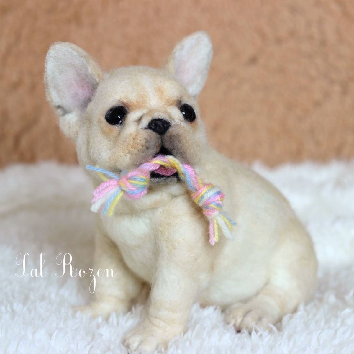 Pal Rozen フレンチブルドッグ パピー クリーム 子犬 羊毛フェルト 