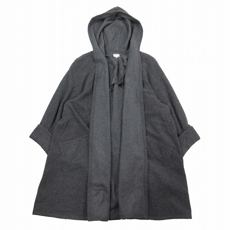 極美品 フォクシー FOXEY カシミヤ混 メルトン フーデッド コート 