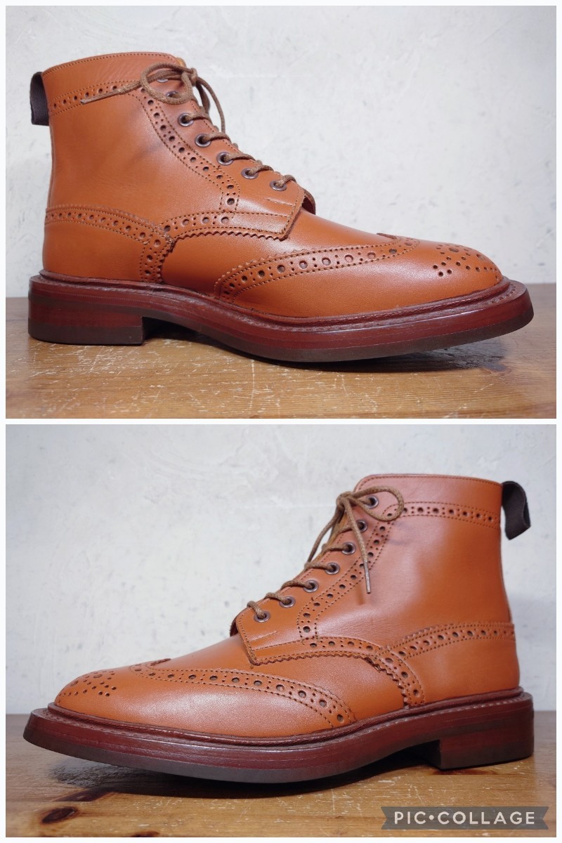【試し履きのみ/未使用】英国製 Tricker's/トリッカーズ M2508 モールトン カントリー ブーツ US8 Fit.5 26cm相応 シーシェイド/クロケット
