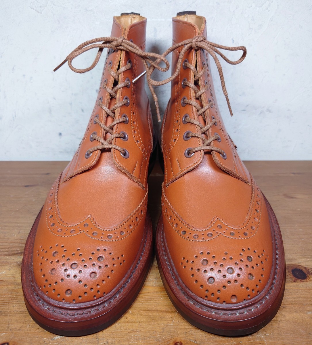 【試し履きのみ/未使用】英国製 Tricker's/トリッカーズ M2508 モールトン カントリー ブーツ US8 Fit.5 26cm相応 シーシェイド/クロケット