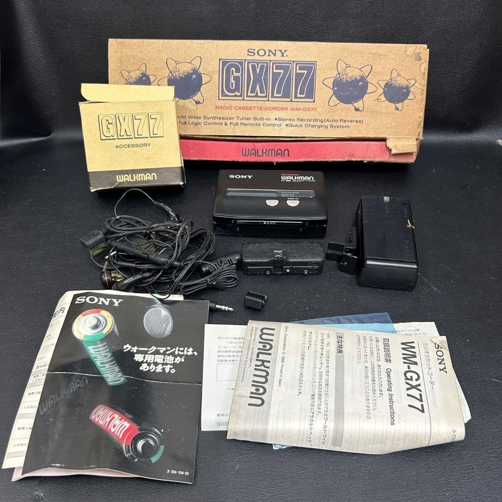 SONY ソニー WALKMAN ウォークマン 動作未確認 オーディオ機器 現状品 箱付き カセットウォークマン WM-2 カセットプレーヤー ジャンク 1円 ホルダー付属 1円から即決 シルバー
