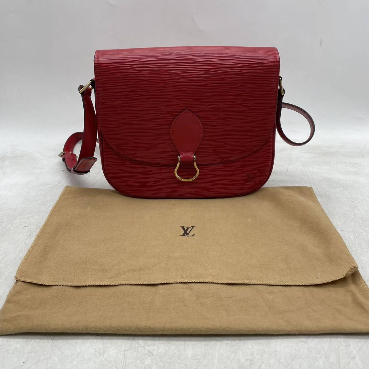 【1円スタート】LOUIS VUITTON ルイヴィトン ショルダーバッグ サン・クルー M52197 カスティリアンレッド レザー エピ 保存袋付 DM0403