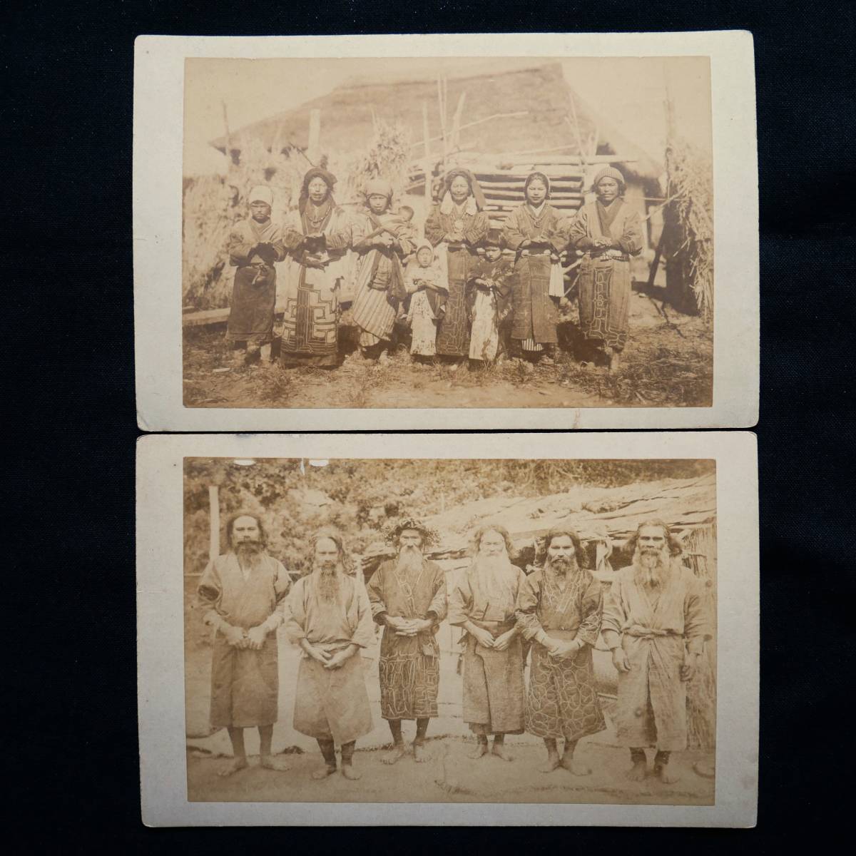 アイヌ民族 集合写真 鶏卵紙 風俗 北海道 戦前 資料