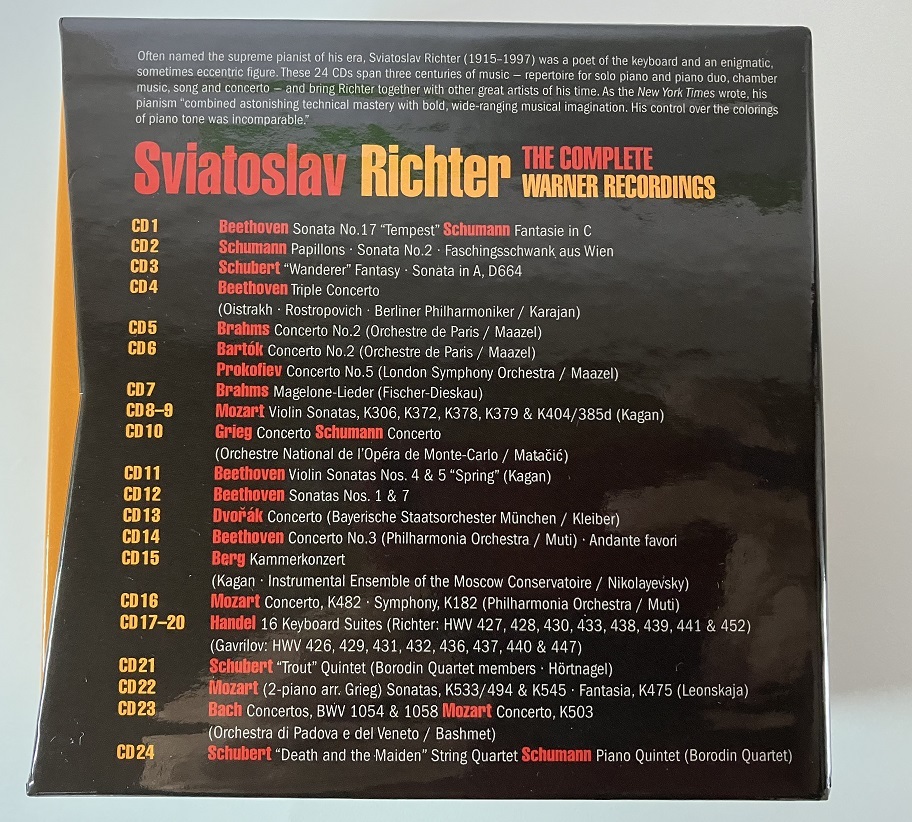 廃盤　リヒテル　ワーナー(EMI&テルデック)録音全集(24CD) ○ワーナー(EMI&テルデック)録音全集：スヴャトスラフ・リヒテル(24CD)