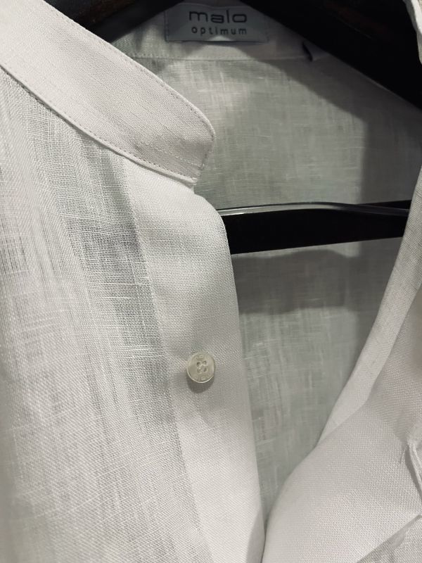 1332】新品8.2万【malo / マーロ　39　麻100％　リネンシャツ　BOX付　バンドカラー　フィレンツェ最高メゾン】ホワイト &frasl; 992新品8.2万malo マーロ No. SS39228 Sterilelink