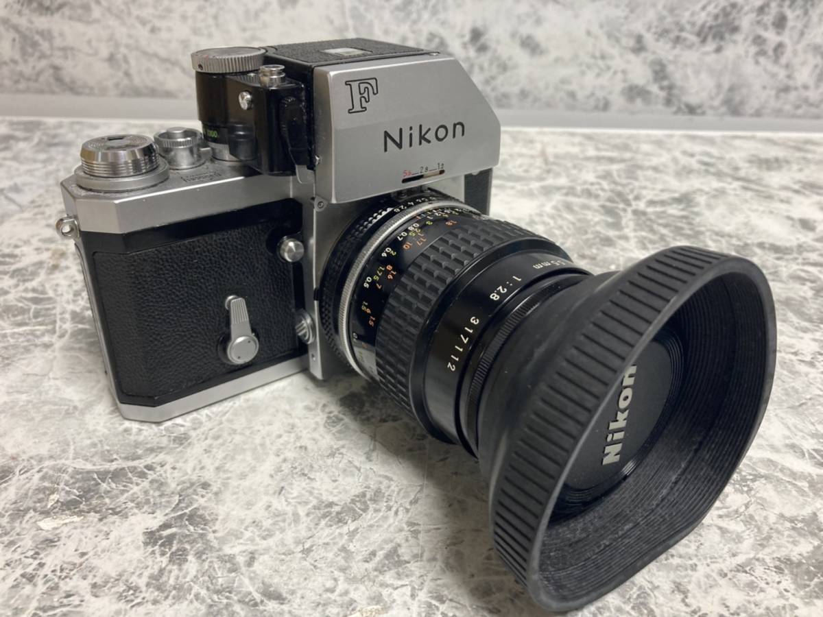 安吉13 １円オークション お値打ち Nikon ニコン フィルムカメラ 一眼レフ F LENS Micro-NIKKOR 55mm 1:2.8 317112 本体 レンズ