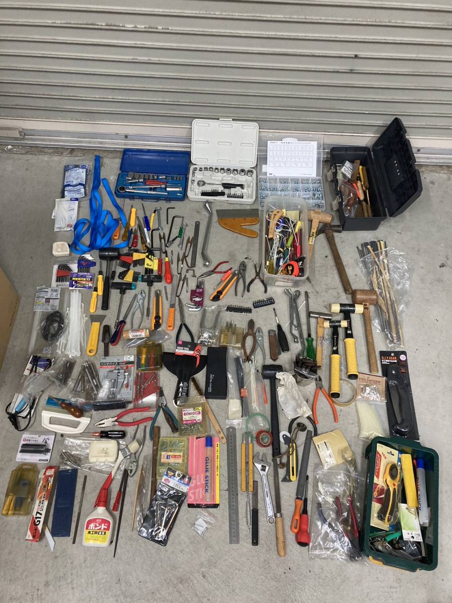 (4103)工具 まとめて 工具 ハンドツール トンカチ ペンチ スパナ ドライバー 色々 セット 中古 引き取り可 大阪 1円スタート