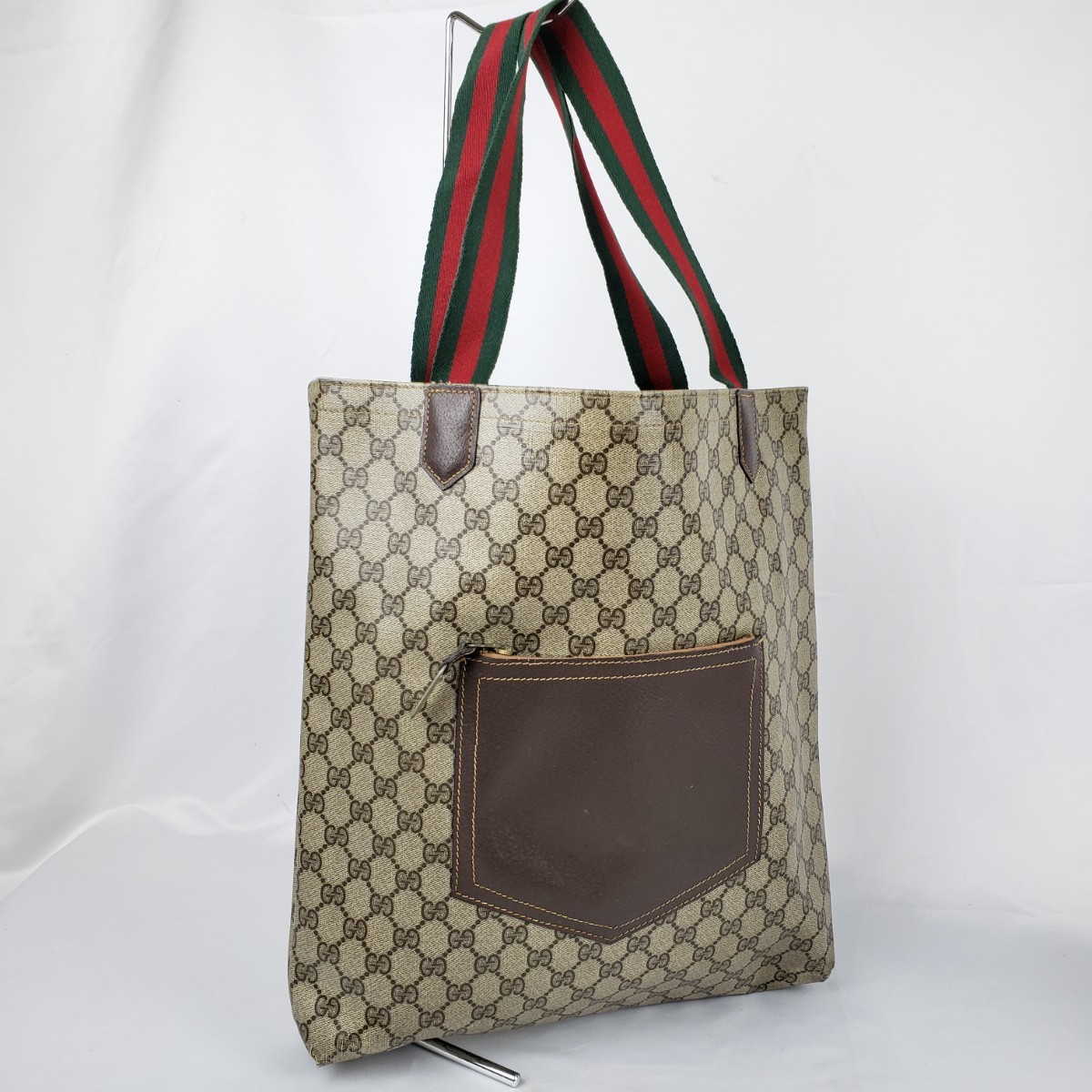 1円 GUCCI グッチ オールドグッチ GGスプリーム シェリーライン トート 
