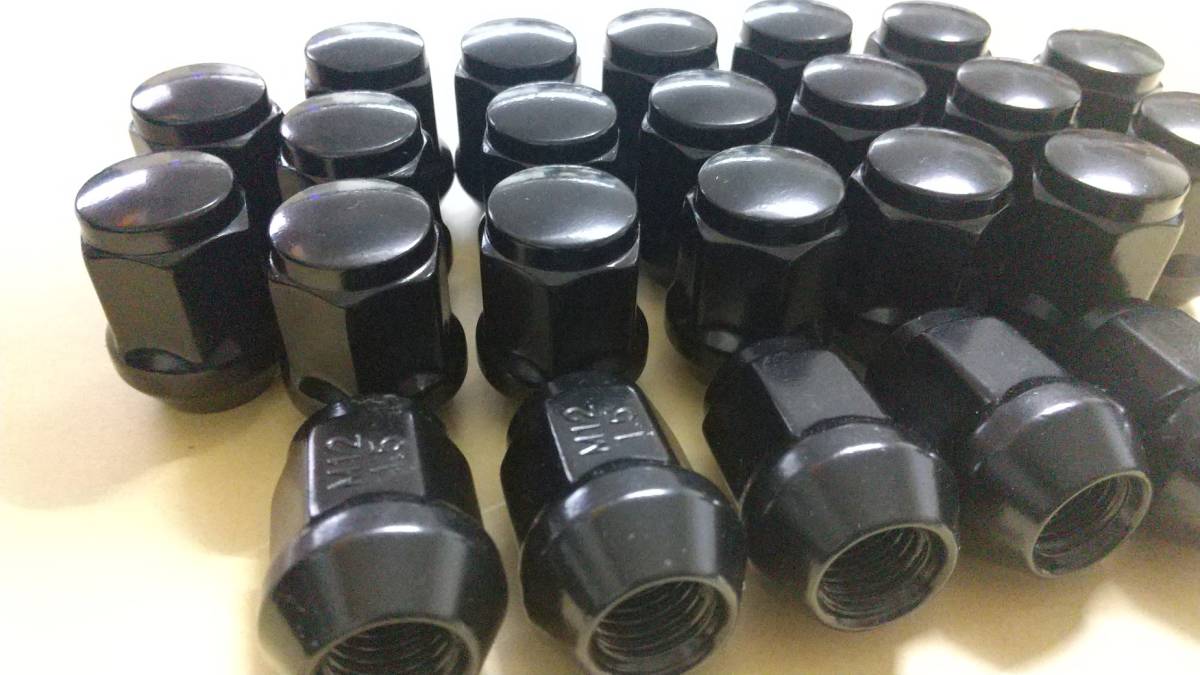 M12 P1.5 19HEX 60度テーパー ブラック 黒 ナット 24個新品 送料無料 　　