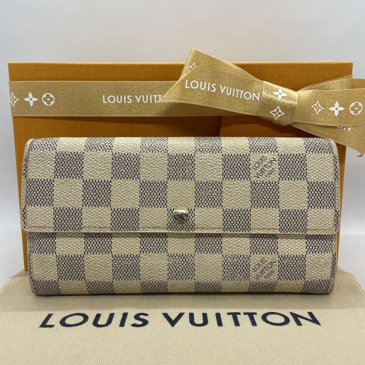 LOUIS VUITTON ルイヴィトン ダミエアズール ポルトフォイユサラ 長