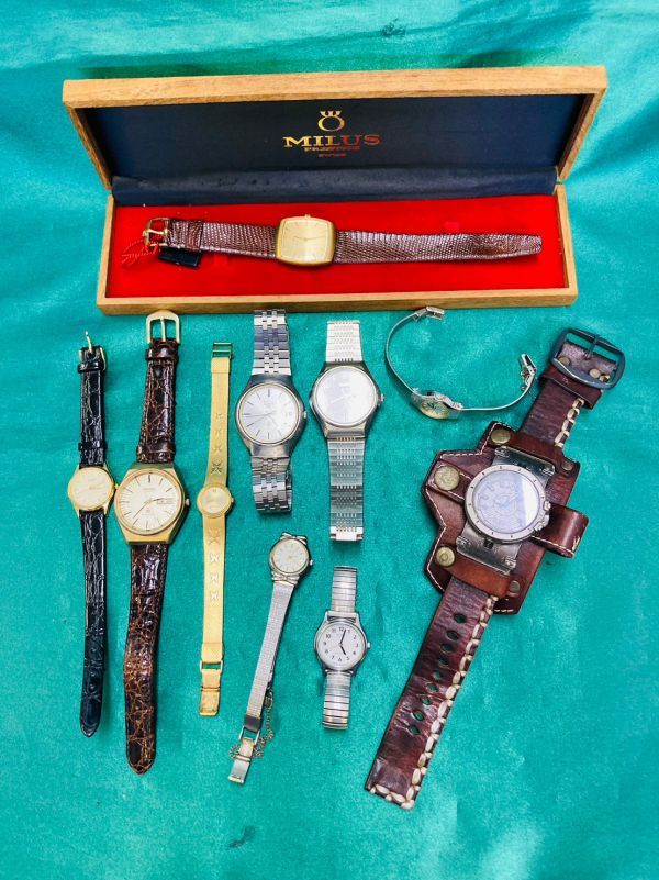 kmc20▼腕時計 10点おまとめ/MILUS.SEIKO.CITIZEN.CASIOなど　未稼働 メンズウォッチ レディースウォッチ▼